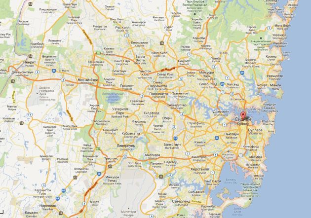 Карта Сиднея