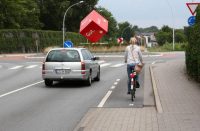 Съезд с велодорожки на проезжую часть на подходе к кольцу
